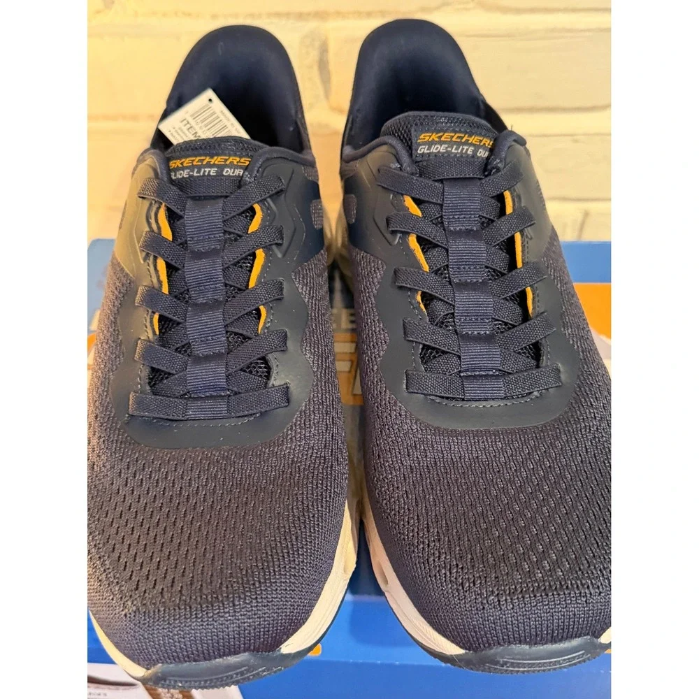Skechers Mens Hands Free Slip-ins Glide-Step Swift Fit Navy Blue Shoes •11• Walk